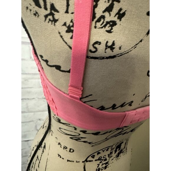 Victoria's Secret Bra 34DD Body By Victoria Unlined Demi Pink‎ Lace Lingerie - Picture 7 of 9
